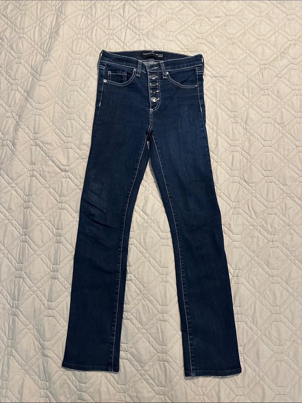 Dark Blue Women's High-Rise Button-Fly skinny Jeans